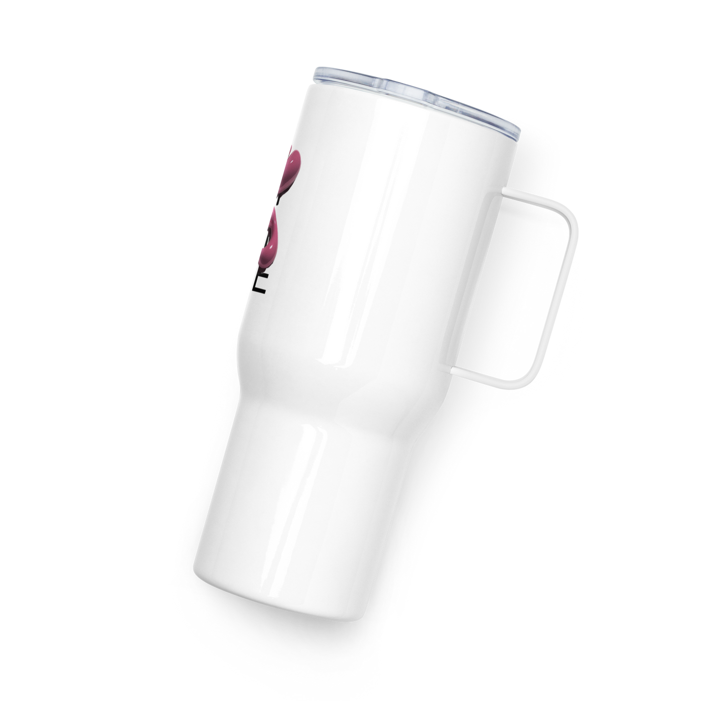 Travel mug with a handle