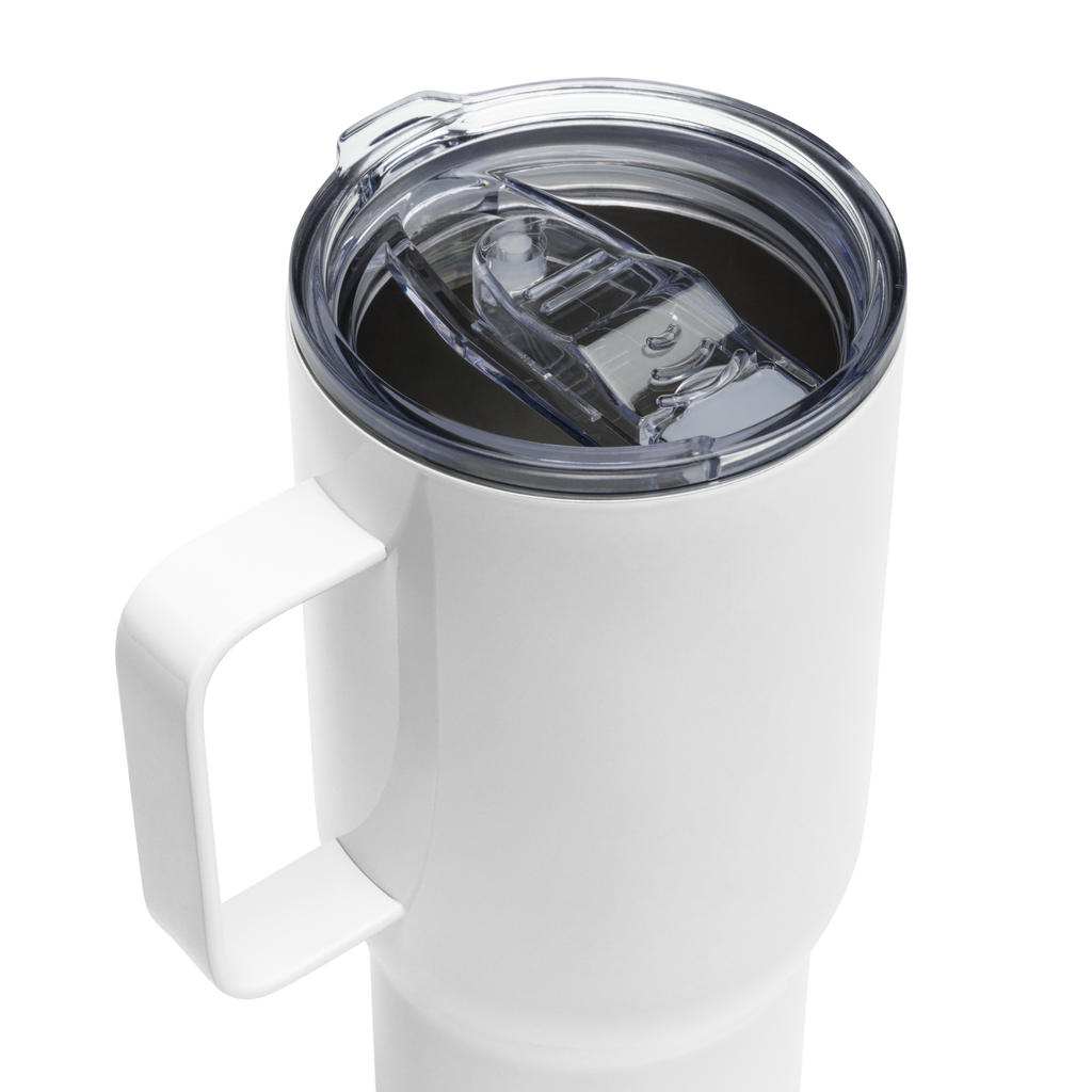 Travel mug with a handle