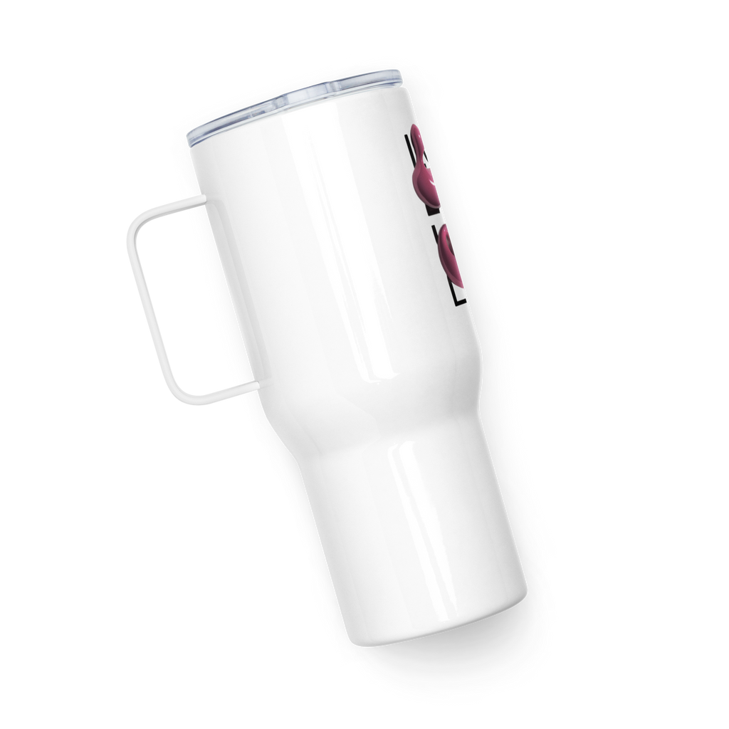 Travel mug with a handle